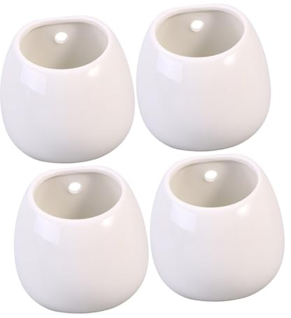 Homoyoyo Ceramica Bianco, Set 4 Pezzi per Interni | Finitura Liscia e Piacevole, Uso Semplice e Sicuro, Soluzione Salvaspazio, Atmosfera Rilassante