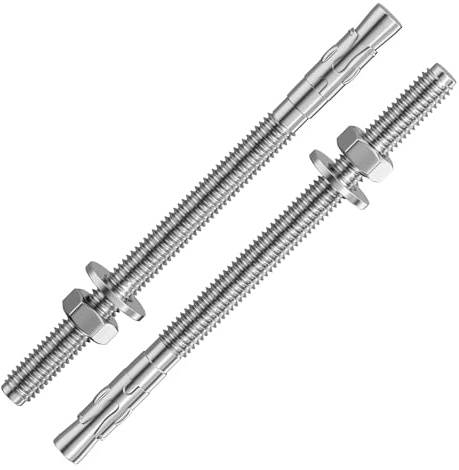 Boltmax 2 Stück Schwerlastanker M12 x 160mm Schwerlastdübel Edelstahl A2 V2A Betondübel, Bolzenanker, Schwerlastdübel Beton, Keilanker, Ankerbolzen mit Mutter und Unterlegscheibe