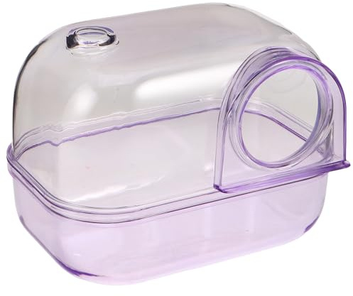 Hohopeti Transparent Hamster Sand Bath Container med Antislip och Splash Guard Multifunktionell Liten Djur Tvättstation för Hamster och Chinchilla Enkel Rengöring och Dekorativ Djurbadkar