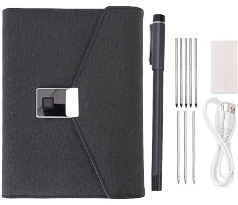 Luocute Cuaderno Digital con Bolígrafo, Juego de Escritura Inteligente, Cuaderno de Sincronización Digital en Tiempo Real con Bloqueo de Huellas Dactilares, Imagen de Pintura AI