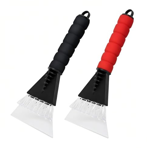 MICJLLT 2 Pcs Ice Scraper for Car Windscreen, Scraper Snow Removal Non-slip Car Essentials for Car Windshield Windscreen Snow Shovel Wiper Brush Ice Removal Frost Shovel for Truck Vans SUV