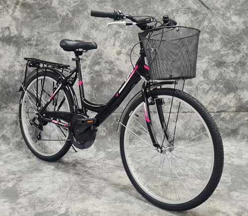Generisch 24 Zoll Cityrad SAFIRO 21-Gang Kettenschaltung, Gepäckträger und Korb NEU 2408-Schwarz Bitte BEACHTEN AB 138 cm KÖPERGRÖSSE GEEIGNET !!!!!!!