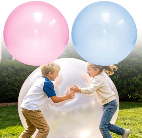 2 palline da 120 cm, trasparenti, XXL, resistenti agli strappi, per adulti, per spiaggia, giardino, feste all'aperto