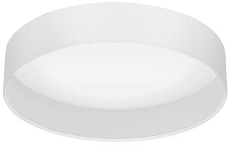 EGLO LED Deckenlampe Pasteri, 1 flammige Textil Deckenleuchte | Flamme, Material: Stahl, Textil, Kunststoff, Farbe: weiß, Ø: 32 cm