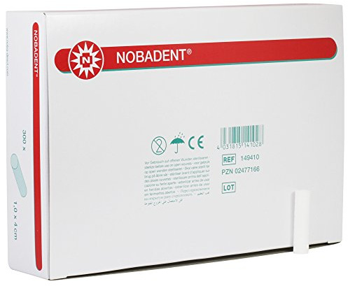 NOBADENT Zahnwatterollen aus Baumwolle sterilisierbar, Größen:1.0 x 4 cm