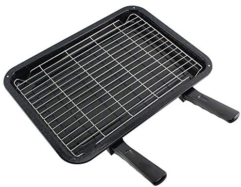 SPARES2GO Large Grill Pan, Rack & Dual Detachable Handles for Electrolux Oven Cookers