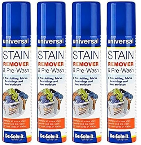 4 x De-Solv-it® Desolvit Stain Remover & Pre-Wash Spray 100ml for Clothing, Favrics, Furnishings and Hard Surface
