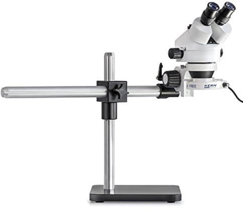 KERN Optics Vordefiniert Stereomikroskop-Set mit Universalständer und Beleuchtung für Ihren funktionalen Arbeitsplatz, Trinokular Tubus, 0.7x - 4.5x Objektiv, 4.5W-LED-Ringlicht