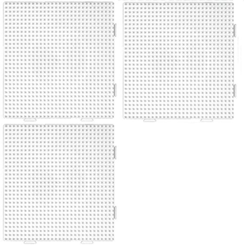 Hama 3 X Midi 234 TR Multistiftplatte II Transparent + Bügelanleitung mit 3 Design Vorlagen