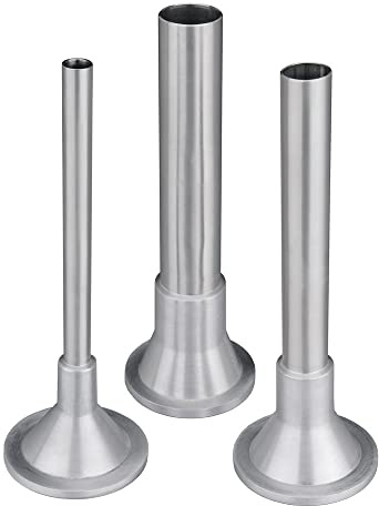 GASTROBACK 96010 Wurstfüllvorsatz, 3-TLG. für #41409 Design Fleischwolf Advanced Wurstvorsatz, Edelstahl, Mehrfarbig, 25 x 20 x 20 cm, Silber