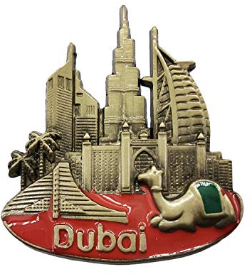 3D Dubai UAE Wahrzeichen Kühlschrankmagnet Souvenir Metal Collection, Dubai Kühlschrankmagnet Geschenk Magnetic Sticker Home Küche Dekoration