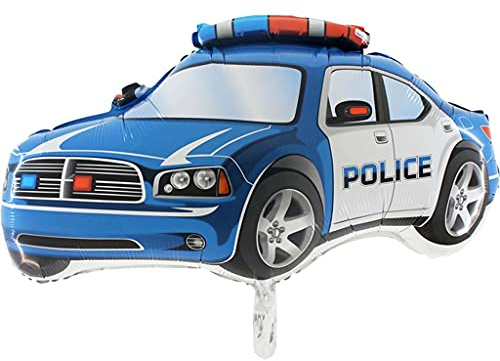 Ballonheld Folienballon Polizeiauto Police Car ca. 75x50cm heliumgeeignet lange Schwebezeit Kinderballons