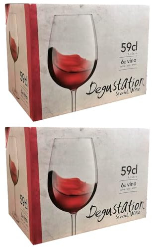 Acan Tradineur - Pack de 12 Copas - Modelo Degustacion - Capacidad: 590 ml - Ideal para Vino - Aptas para lavavajillas - Tamaño Aprox: Ø 7 x 21,4 cm
