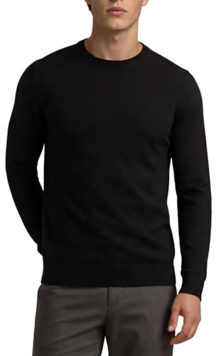 Xact Mens Jumper 100% Cotton Crew Neck – Lightweight 12 Gauge Knit Jumper for Men UK, Smart Casual Work & Office Sweater