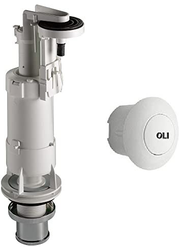 Batteria di scarico universale Oli Deluxe + Pulsante incasso Bianco per cassetta WC alta in ceramica [ALTERNATIVA SIFONE CATIS] by HYDRO HOME