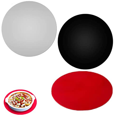 3Pcs Alfombrilla de Silicona para Microondas Alfombrilla para Horno | Resistente al Calor Redondas Alfombrillas Antiadherentes para Encimeras de Cocina, 30cm