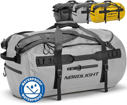 Wasserfeste Reisetasche Duffle Bag 60L - mit Rucksackfunktion (Anthrazit) | Praktische Außen- und Innentaschen | Dry Bag, Sporttasche, Rucksack