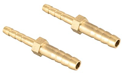 PATIKIL 2 Pezzi Connettore Tubatura Adattatore Raccordo Ottone Flessibile ID 6mm a 4mm Dritto Barb Riduttore per Aria Acqua Olio Gas Carburante