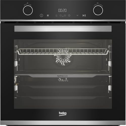 Beko BBVM13400XDS Einbaubackofen, 59,4 cm breit, 72 L, SteamShine, Soft-Close-Tür, Grillfunktion, Split Cook, schwarz