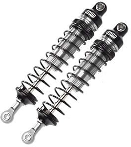 GPM Upgrades Aluminum 6061-T6 Front Adjustable Spring Dampers for 1/10 Rock Rey LOS03009T1/T2 RC Car (Silver)