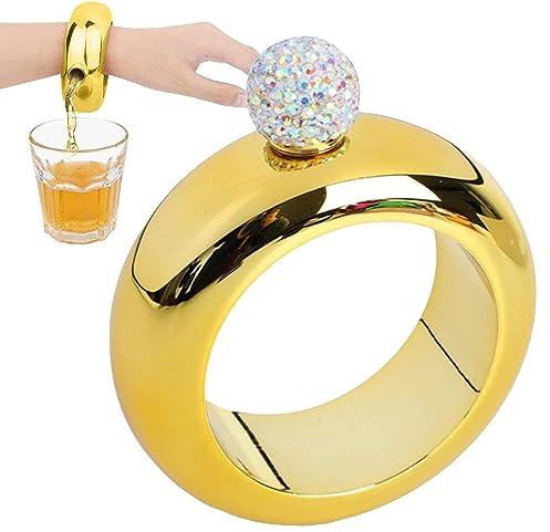 Pratvider Bracelet Hip Flacon - Bracelet Jonc Poignet Hanche Flasque 3,5 Oz - Bracelet Flacon pour Danse, Whisky, Festivals Musique