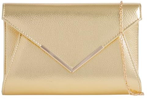 Envelope Style Faux Leather Bridal Prom Wedding Evening Clutch Party Purse Shoulder Hand Bag