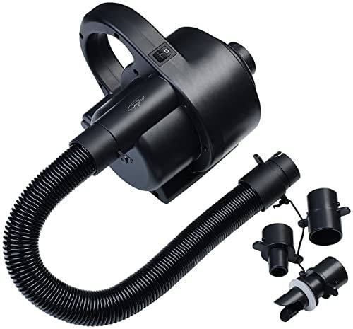 infactory Elektroluftpumpe: Elektrische Luftpumpe, 3 Ventilaufsätzen, 230 V, Versandrückläufer (Elektronische Luftpumpe, für Planschbecken, aufblasbar)