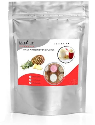 Luxofit Whey Eiweiß Pulver, Proteinpulver mit L-Carnitin, fruchtiger Geschmack, geeignet für Muskelaufbau, schnelle und einfache Zubereitung, Made in Germany (1 Kg, Ananas)
