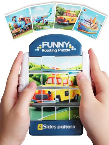 Drehbares 3D Puzzle 16 Teile 3 4 5 6 Jahre, Flugzeug Autofahrt Beschäftigung Kinder, Kleine Geschenke für Jungen Mädchen Schüler, Konzentration Geschicklichkeits Knobelespiele Kinder 8 10(Tiere)