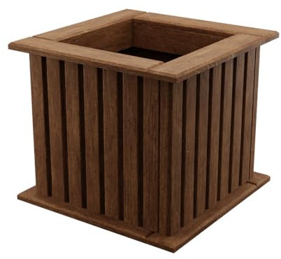 BOGATECO Blumenkasten aus Holz | Pflanzkasten | Blumentopf 25 x 25 x 25cm | Kräutertopf für zu Hause Garten Balkon Terrasse | Topf mit Kunststoffeinsatz | Imprägniert | Dark Brown