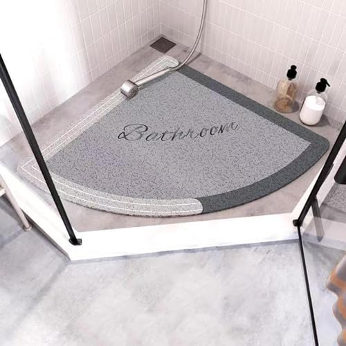 ForceRoute Dreieckige Luffa Badematte,Sector Dusch Antirutschmatte,Massage,Weicher Textur,Viertelkreis,Ohne Zu Verstopfen,Schnell Trocknend,FüR Begehbare Duschen,Stehende Duschen,Kleine Badewannen