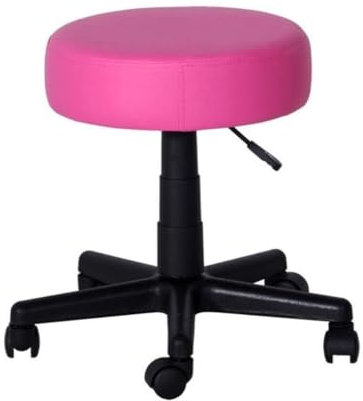 Rollhocker mit Rollen, Hocker auf Rollen, runder Rollhocker, strapazierfähig, Salon-Massage, 360-Grad-Rollrad, drehbarer Rollhocker (Farbe: Rosa)
