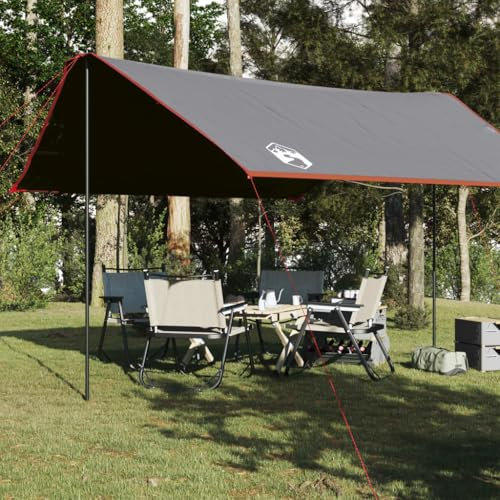 Tino Tech Tarp Outdoor Tent Zeltunterlage für Ourdoor Camping Zeltplane Tarp für Hängematte Wasserdicht Tarp Camping Zelt Plane Ultraleicht Camping Zeltplane 430x380x210 cm Polyester Orange