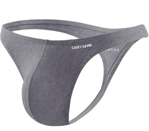 Casey Kevin Herr string tanga sexiga underkläder för män bambu tanga låg midja T-back stringtrosa, K3-grå, L