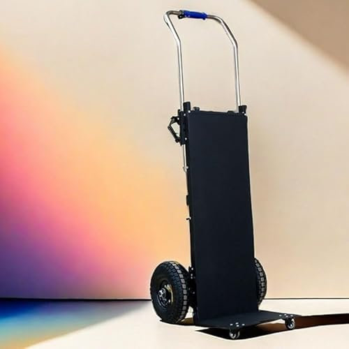 WEIMILOR Treppensteiger-Sackkarre mit 200 kg Tragkraft, elektrischer Rollwagen mit Rückwand, angetriebener Treppensteigerwagen aus Karbonstahl, Treppensteigerwagen mit verstellbarem Griff