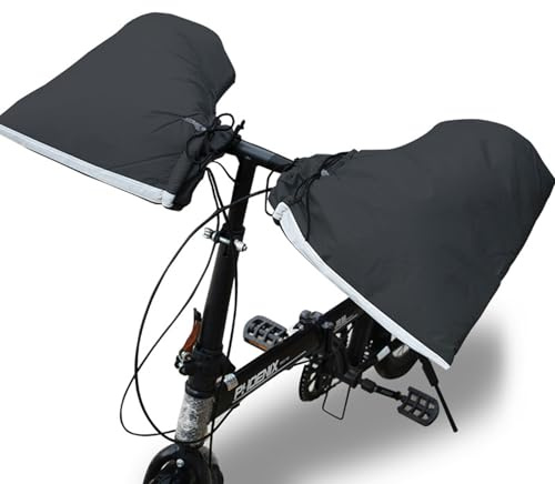 FOSDICK Motorrad Lenkerhandschuhe Fahrrad, Wasserdicht Schutz Lenker Handshuhe, Lenkerstulpen Fahrrad, Handwärmer Verdickt, Plüschfutter Lenkermuffen, Thermo Muffs Handschuh Lenkerstulpen Roller Warme