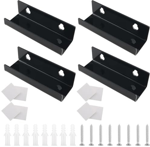 Ceyoll 4 Pezzi Porta Vinili Da Parete，Appendi Vinili Da Parete，Supporto Da Parete Per Cd，Scaffale Per Dischi In Acrilico，Per Posizionare Cartelle, Album Fotografici E Raccolte (Nero)