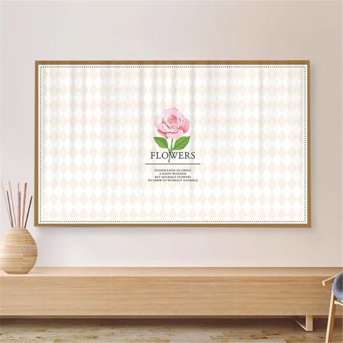 HAGJII Tv Cover Indoor Universal Tv Screen Protector & Dust Shield Soft, Stretchable Fabric Printing Tv Display Protectors Washable, 24-65inch Fits Curved/Flat Screens(60in,C)