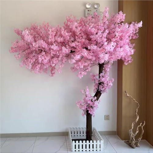Plante Artificielle Exterieur Arbre de Fleurs de Cerisier Japonais Artificiel, Grande Plante, Rose Faux Sakura Fleur Decor, pour Intérieur Extérieur, Mariage, Bureau,B,120 * 100cm/47.24×39.37in