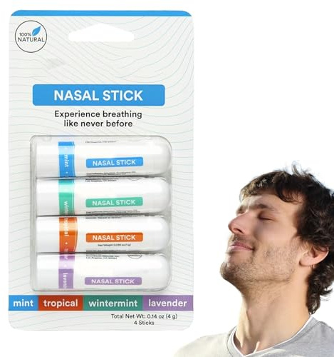 4PCS Nasal Stick,Nasal Inhaler,Portable Nasal Congestion Inhaler,Aromatherapy,Aromatherapy Inhaler,Nasal Strips,Blocked Nose Relief,Nose Unblocke