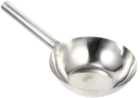 HOMOBABE Pala Multiusos Para Agua Acero Inoxidable 41x20 Cm Mango Redondo Reforzado Cuchara Para Sopa Casera Utensilio Cocina Multiusos Para Hogar y Jardín