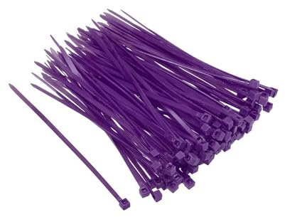 Unifizz 300PCS Cable Zip Ties 100mm x 2.5mm Purple – Self-Locking Nylon Tie Wraps Nylon Cable Wire Ties for Household, Office & DIY Use