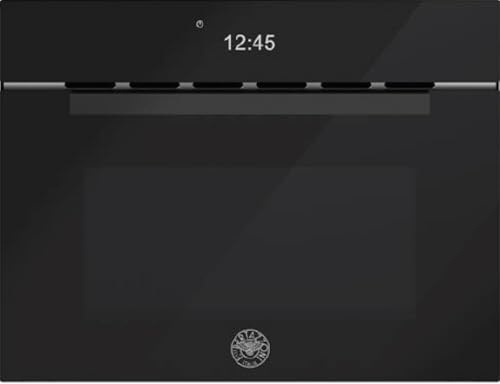 F.LLI BERTAZZONI MODERNFMOD4077MTB1, Forno Microonde Combinato da Incasso, Serie Modern, 30L, 7 Funzioni, Touch TFT, Grill e Ventilato, Vetro Nero, Design Italiano, cm 60x45