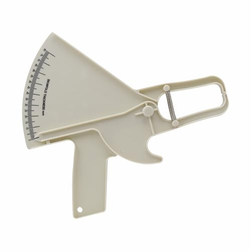 Körperfett-Messschieber, professioneller Hautfalten-Messschieber, 0-80 mm, Messtest, genaues Messwerkzeug zur Messung des Körperfettanteils (weiß)