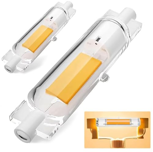 Dvnoua R7S LED 78mm Dimmbar, 20W R7S LED 78mm Ersatz für 200W J78mm Halogenstab, Warmweiß 3000K, 2000LM Kein Flackern, 360°Abstrahlwinkel, AC 220-240V, für Zuhause/Außenbeleuchtung, 2 Stück