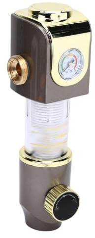Luocute Whole House Water Filter, 8T/h High Backwash Sediment Filter with 40μm Accuracy Reusable Stainless Steel Screen, for City Water Supply System 3/4 Inch Straight Joint