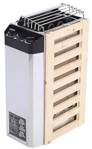 Calentador eléctrico de sauna de 3 kW con control interno, acero inoxidable, protección contra sobrecalentamiento para el hogar, hotel, spa y baño, salas de sauna
