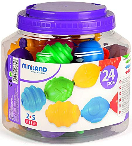 Miniland Kettensteckspiel Maxichain, Feinmotorik, 24 Teile, bunt-27361