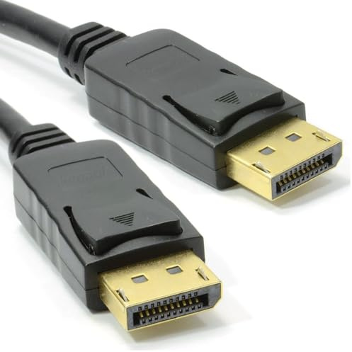 kenable DisplayPort Mâle Fiche Vers Fiche Vidéo câble Plaqués Or 3 m Verrouillage [3 mètre/3m]