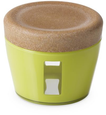 OMADA Design - Barattolo da 0,5 lt - Contenitore in plastica e Legno con Coperchio per freschezza Alimenti - Made in Italy - Linea Ecoliving